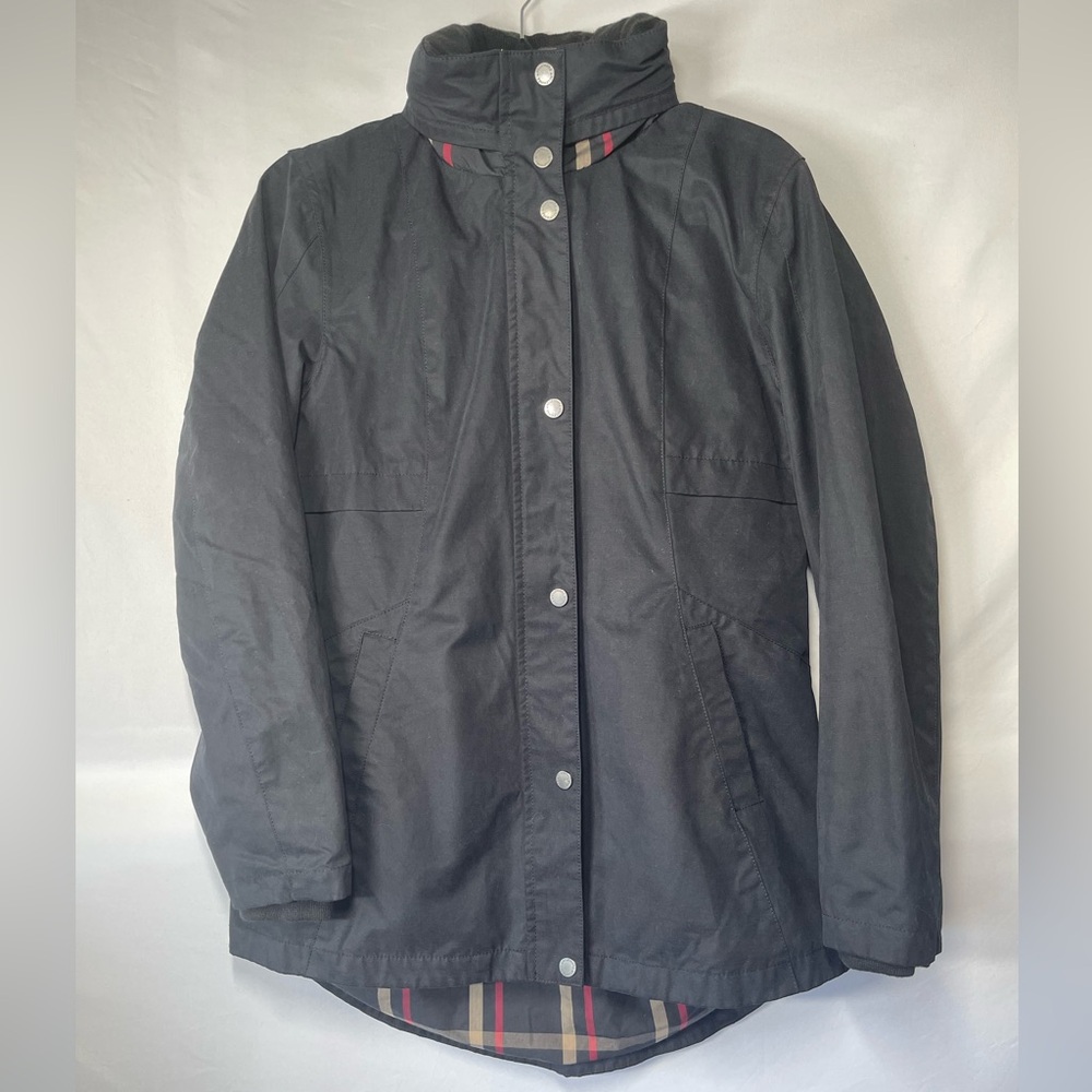 PENDLETON Black Full Zip Front/Snaps Hooded Jacket Rain Coat size Small